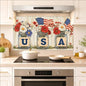 Kitchen Wallpaper 17.3x28 in American Flag Mason Jars for Backsplash - color: Colorful1285
