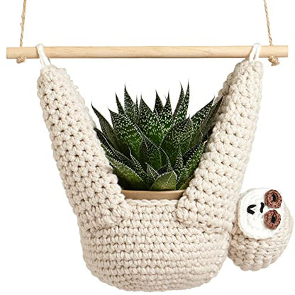 Evbopa Sloth Gifts Sloth Plant Hanger Plant Gifts Macrame Hanging Planter - size: 1 Pack