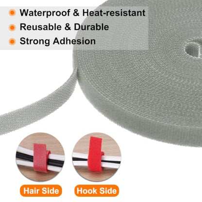 HARFINGTON Garden Plant Tape 16.4ft 19/32" Reusable Garden Plant Ties Strap Nylon Plant Twist Tie for Plant Gardening Home Office, Gray - color: Gray, size: 16.4ft x 19/32"