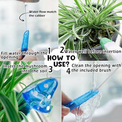 Famstar Self-Watering Globes Spikes, Automatic Plant Waterer Indoor Outdoor - color: 12 Pack-4 colors