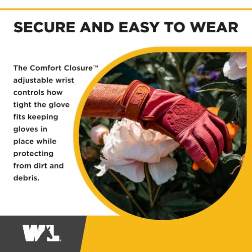 Wells Lamont Women's Synthetic Leather Work Gloves, Adjustable Wrist, Large - size: Large