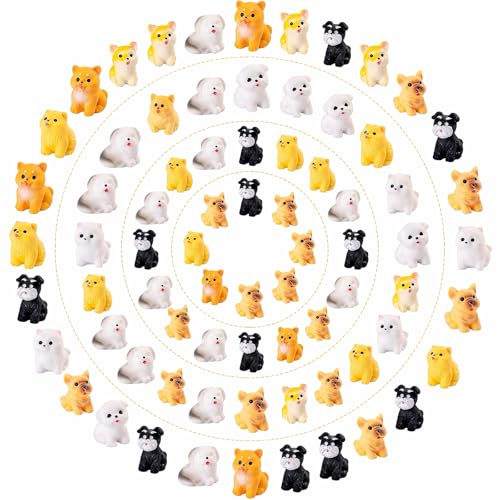 72 pcs Mini Resin Dog Many Styles Variety Tiny Animals Figures Miniature Little Small Animal Figurines Bulk for Micro Fairy Garden Landscape Accessories Hide Crafts Decor Aquarium - color: Dog-72p