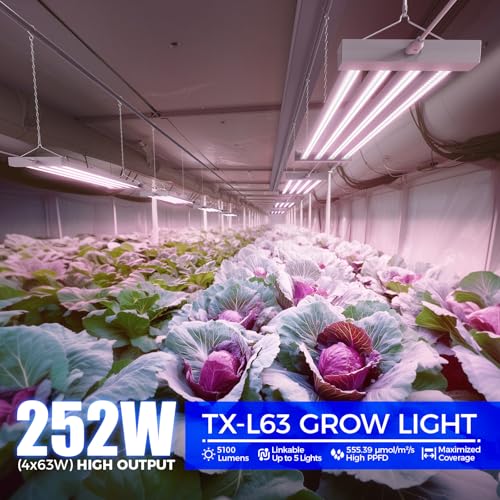 Barrina TX-L63 3FT LED Grow Light, 252W (4 x 63W), 4 Panels Wider Coverage - color: Pinkish White, size: 3FT-4 Packs