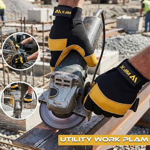 WFX Gardening Working Gloves Garden Thorn Proof Flexible Heavy Duty Leather Mechanic Utility Dexterity Breathable - size: X-Large