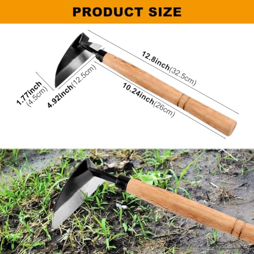 Japanese Weeding Sickle, 13inch Professional Japanese Hand Weed Puller Garden Hoe Gardening Tools