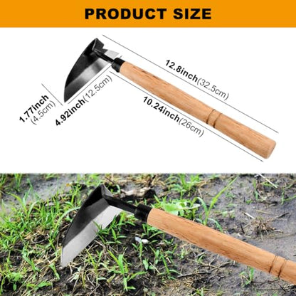Japanese Weeding Sickle, 13inch Professional Japanese Hand Weed Puller Garden Hoe Gardening Tools