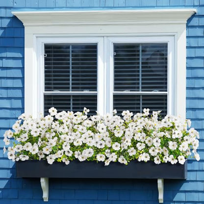 Bassion 16 Bundles Artificial Flowers for Outdoors Fake Flowers, White - color: White