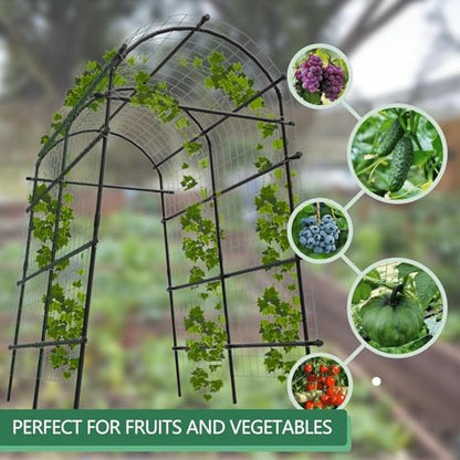 Garvee Metal Garden Arch Trellis 7.7Ft Black - size: 7.7x6x4 Ft