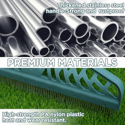 YEELOR Artificial Turf Rake with Long Handle for Cleaning & Fluffing Lawns
