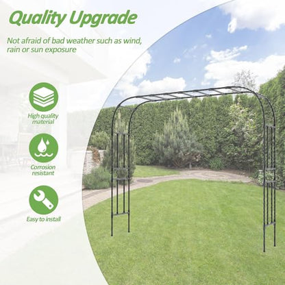 Thickened Metal Garden Arch-126L*94.5"H,Trellis for Climbing Plants Outdoor - size: 126（L）*94(H)*16(W)IN