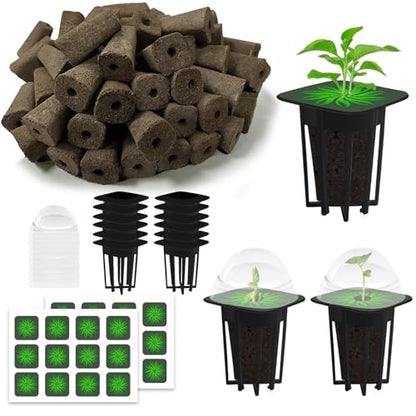 72-Pcs Seed Pod Kit, Including Hydroponics Garden Accessories (24pcs Grow Sponges, 12pcs Planting Baskets, etc.), Compatible Hydroponics Growing Systems