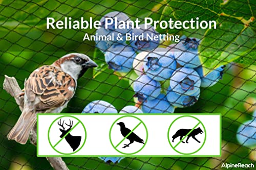 AlpineReach Garden Netting 15 x 50 ft, Green Heavy Duty Bird Net - color: Green, size: 15ft x 50ft