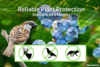 AlpineReach Garden Netting 15 x 50 ft, Green Heavy Duty Bird Net - color: Green, size: 15ft x 50ft