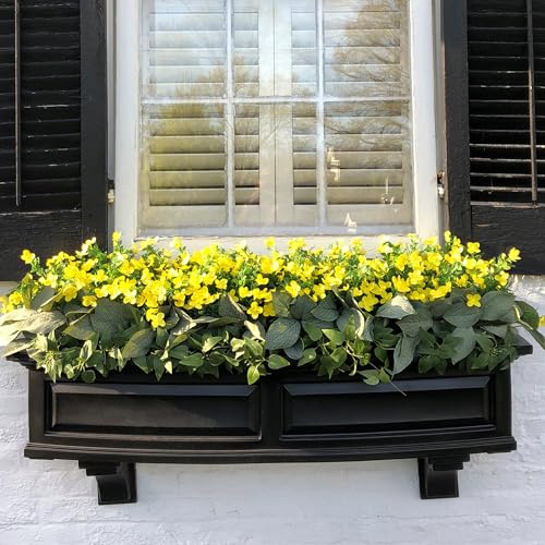 Mayne Nantucket 48in Self-Watering Rectangular Window Box Planter, Black - color: Black, size: 48in