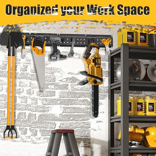 Wall Mounted Garage Tool Organizer with Hooks & Panels