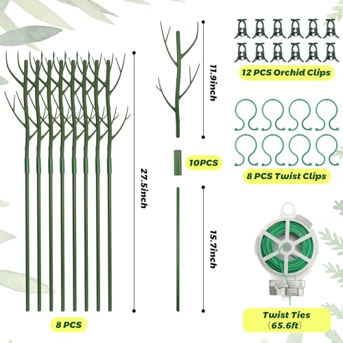 8 Pack Monstera Plant Support Stakes, Detachable Twig Plant Support