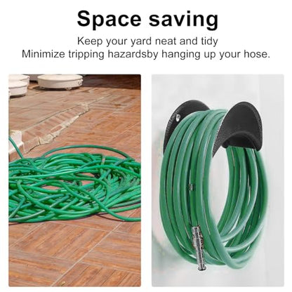 GARTOL Heavy Duty Wall Mounted Hose Holder, Rust-Proof Carbon Steel Hose Hanger Rack with Screws & Expansion Bolts, for Garden Water Hose, Air Lines, Ropes, or Extension Cords (2 Pack) - size: 2 Pack