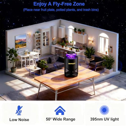 BANPESTT Indoor Insect Trap with Dusk-to-Dawn Sensor, US Adapter - color: Black