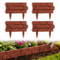 Interlocking Border Edging - Stone -Imitation Plastic Garden Fence, 4PC Landscape - for Garden, NO DIG,Lawn, and Landscape Edging,Flowerbeds, Yard, Sideway