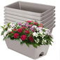 LOCONHA 7 Pack Window Box Planter, Plastic Vegetable Flower Planters Boxes - color: French Grey