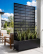 73" Tall Privacy Planters with Trellis, Freestanding - Black - color: Matte Black