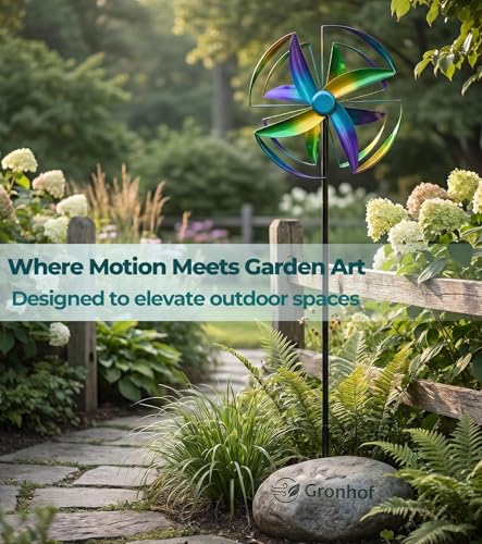 Wind Spinner Outdoor, 63" Double-Sided Metal Yard Decor