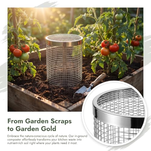 2 Pack Garden Worm Compost Bin,Stainless Steel Underground Worm Farm