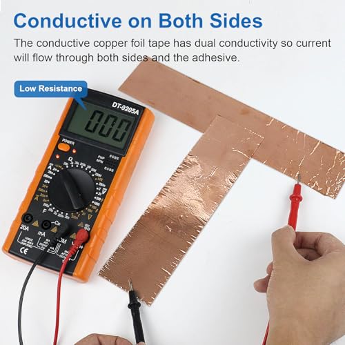 BOMEI PACK 2inch x 49ft Copper Foil Tape with Conductive Adhesive for Guitar and EMI Shielding, Crafts, Soldering, Stained Glass, Electrical Repairs, Grounding 1 Pack - size: 2 inch x 49 ft