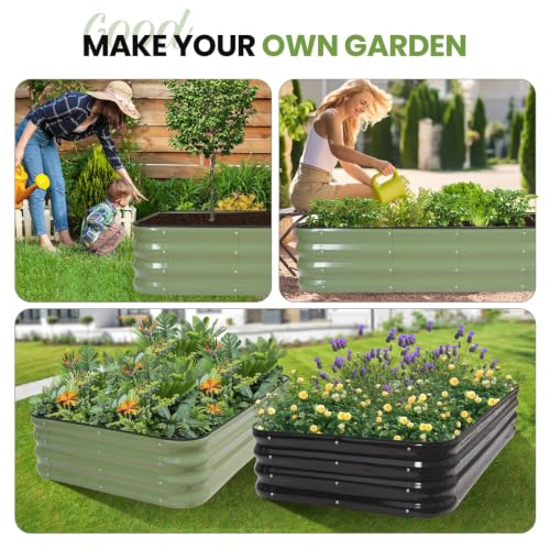 G GOOD GAIN Raised Garden Bed Outdoor, 4-in-1 Modular Metal Planter, Grey - color: Gray, size: 5x3x1ft(1pcs)