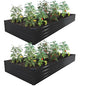 2PCS 12x4x1ft Galvanized Raised Garden Bed Kit,Gardening Planter Box - color: Black, size: 12x4x1FT(2PCS)