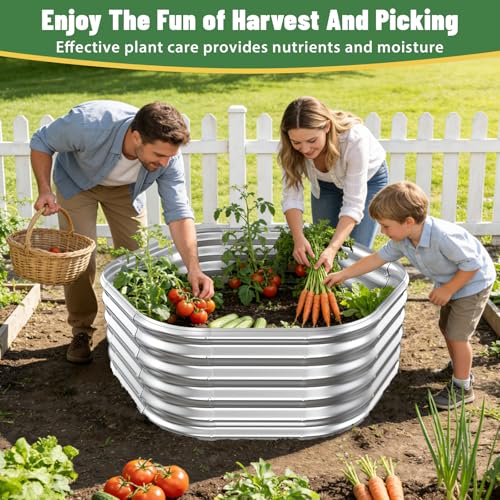 48" Diagonal,17" Tall Steel Hexagon Raised Garden Bed/ Planter Box Silver - color: Silver, size: 4FT X 1.5FT