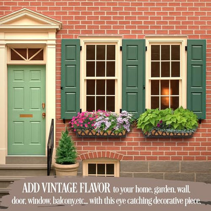4 Pack 36IN Window Box Planter Basket w/Adjustable Brackets (S1) - color: Set 4