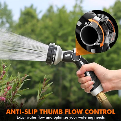RESTMO Hose Nozzle Heavy Duty, Metal Water Hose Sprayer for Garden - color: Silver, size: 9 Watering Patterns