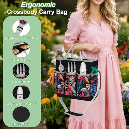 Gardening Tool Set with Tote Bag Heavy-Duty Garden Tools Gift for Beginning
