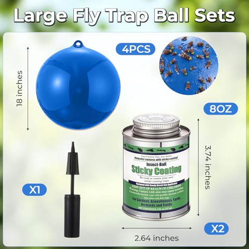 4 Pcs Large Fly Trap Balls Hanging Fly Catcher,Deerfly Insect Bug - style: Deerfly Insect Bug