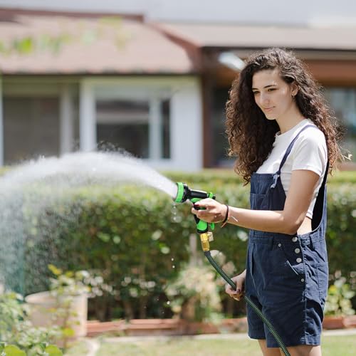 Garden Hose 100 FT, Non-Expanding, 10 Functional Nozzles, Anti-Kink - size: 100ft