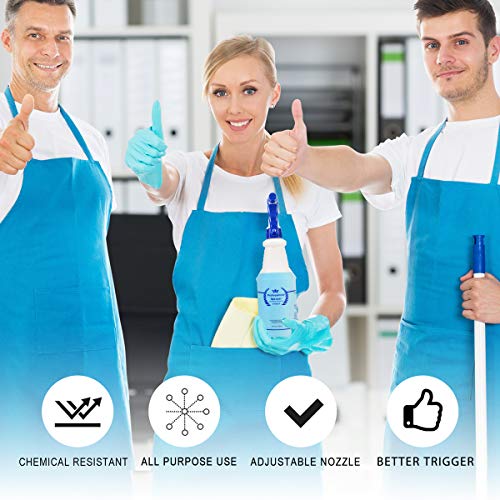Plastic Spray Bottles 2 Pack, 32 Oz, Heavy Duty Sprayer, All-Purpose, Blue - color: Blue