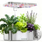 Stainless Steel Hydroponics Growing System Kits, Controlled Smart Indoor Garden with LED Grow Light Full Spectrum, 15 Pods Plant Germination Kit, with Quiet Pump,for Vegetables Herbs,Gardening Gifts