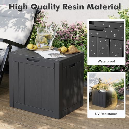 31 Gallon Outdoor Storage Box Waterproof Deck Box Patio Storage - color: Black, style: 31Gallon-style2