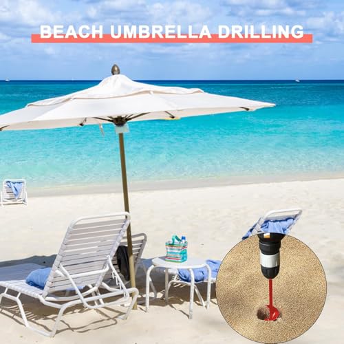 Auger Drill Bit for Planting - 2" X 32" Heavy-Duty Garden Spiral Drill Bit - Bulb Planter & Post Hole Digger - 3/8" Hex Drive - size: 2"x32"-Red