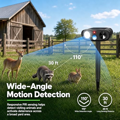 Sonic Fortress Pro Deer Repellent Solar Ultrasonic Animal Repeller 2 Pack