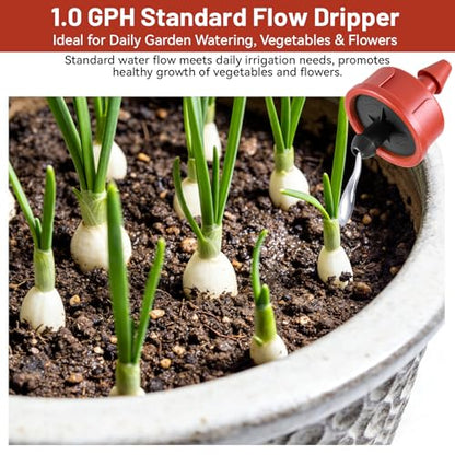 100pcs 1 GPH Pressure Compensating Drippers for Drip Irrigation - size: 1 GPH 100PCS