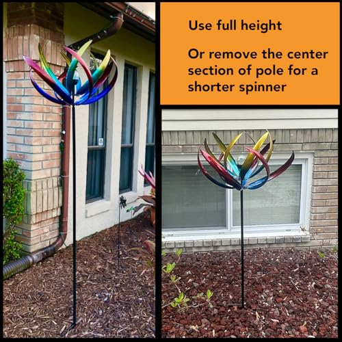 Bits and Pieces Tulip Wind Spinners Metal Yard Decor Windspinner