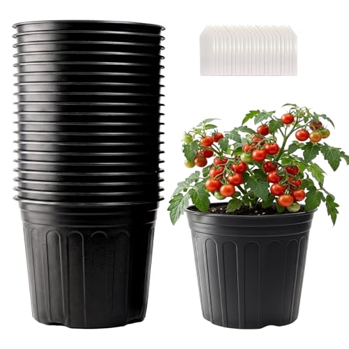 25 Pack 2 Gallon Flexible Plant Nursery Pots for Plants with Drainage Holes - size: 2 Gallon