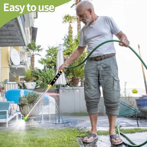 High Pressure Hose Nozzle for Garden Hose,Leak-Free Jet Wand with 5 Nozzles - color: Gray
