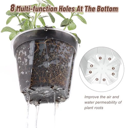 10 Pack Clear Plant Nursery Pots with Drainage 6 Size Plastic Orchid Pots - size: MIX-6 Sizes