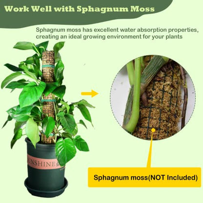 Moss Pole DIY Kit, 13.2ft Metal Moss Pole for Plants Monstera, 4Pcs 8.3in×3.3ft Steel Wire Mesh with Cable Ties, Max Make 7Pcs 23" Sphagnum Moss Pole (13.2FT Wire Mesh Without Plier) - color: 13.2FT wire mesh without plier