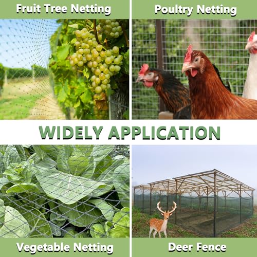Bird Netting 15x15 FT,1/2" Mesh Heavy Duty Garden Netting - size: 15' x 15'