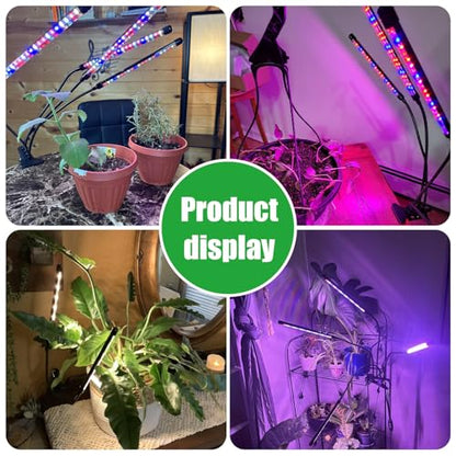 LED Plant Grow Light, Suitable for Indoor Plants, Full Spectrum Clip on Plant Growing Light with Red, Blue, Yellow Beads, 10 Brightness Levels, 3 Light Modes, 3/9/12H Auto Timer, 3 Head - size: Red+Blue+Yellow-3Head 1Pack