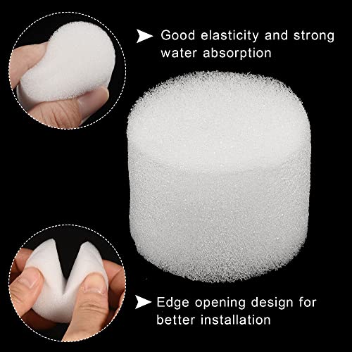 MECCANIXITY 100pcs Hydroponic Sponges, 1.57" Growing Media Cylindrical Sponges for Home Vegetable Flower Planting, White - color: White, size: 1.57"